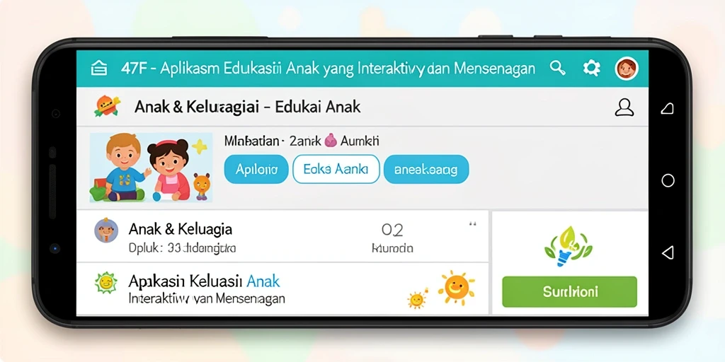 Tampilan antarmuka aplikasi 47F yang menarik untuk anak-anak.