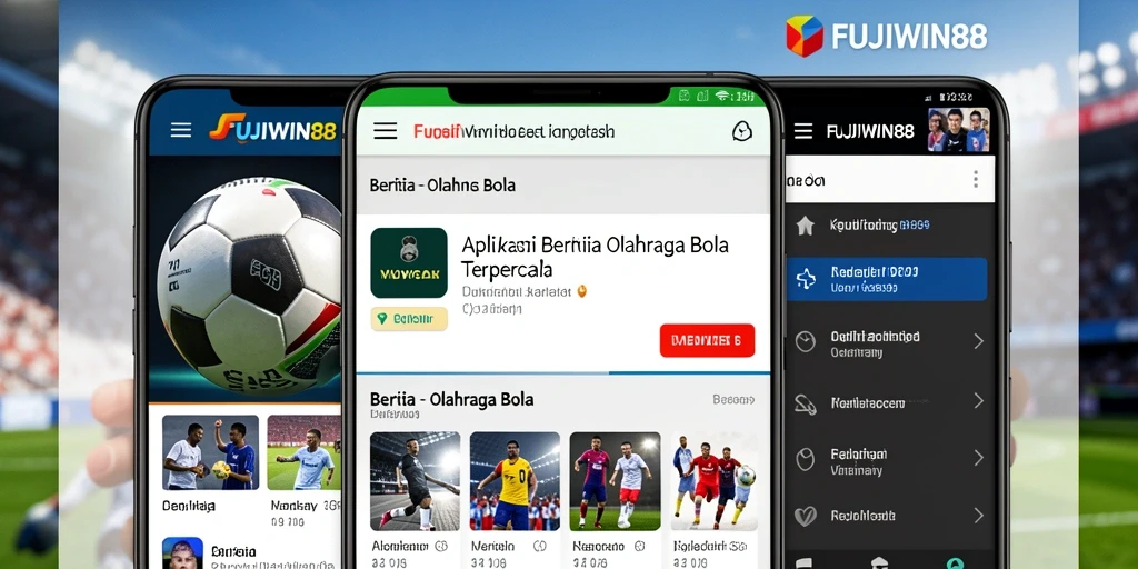 Screenshot utama FUJIWIN88 menampilkan antarmuka aplikasi Olahraga Bola.