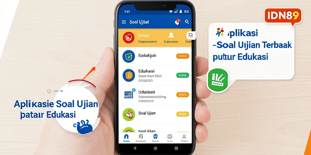 Tampilan antarmuka aplikasi IDN89 untuk Soal Ujian.