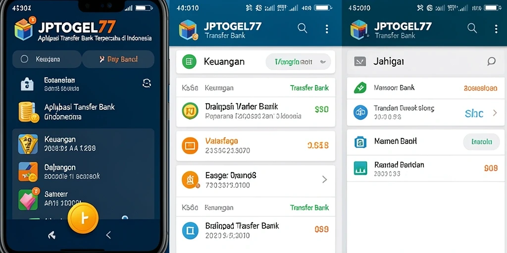 Antarmuka aplikasi JPTOGEL77 yang ramah pengguna untuk Transfer Bank.