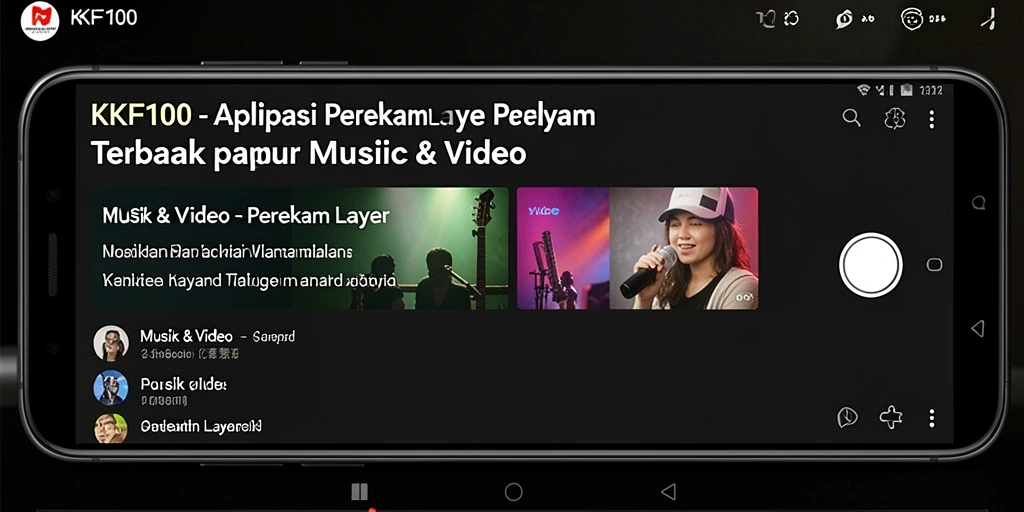 Tampilan antarmuka KPK100 saat merekam layar dengan fitur lengkap.