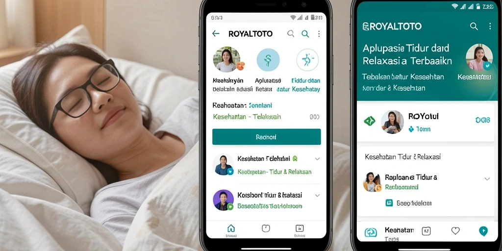 Antarmuka aplikasi ROYALTOTO yang menenangkan untuk tidur dan relaksasi.