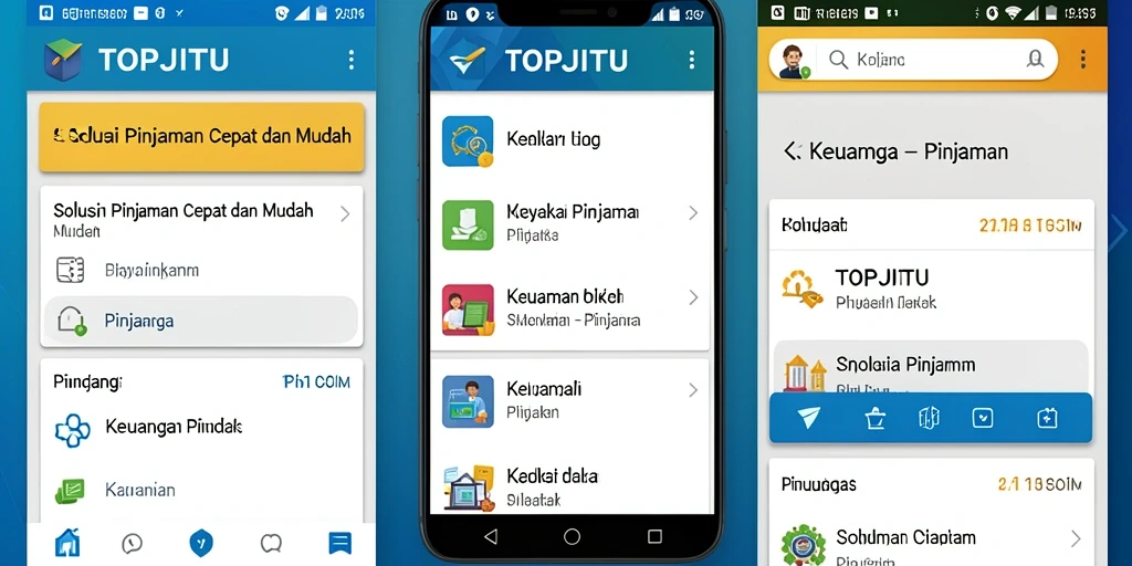 Antarmuka aplikasi TOPJITU yang intuitif dan mudah digunakan.
