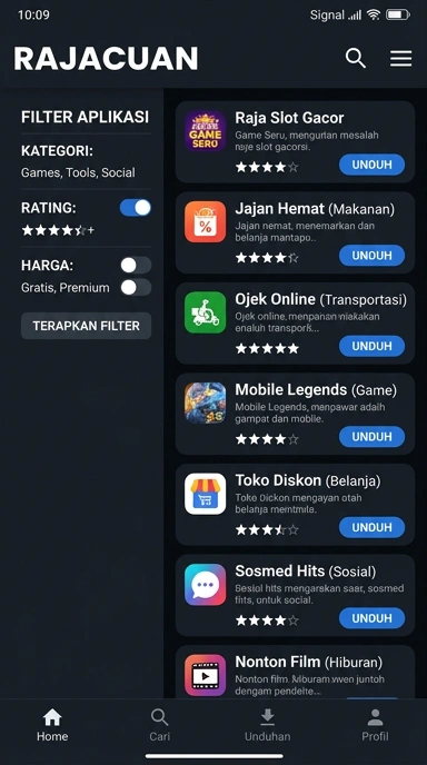 Rajacuan | Temukan Aplikasi Populer & Kanal Uji Terbaik di Sini
